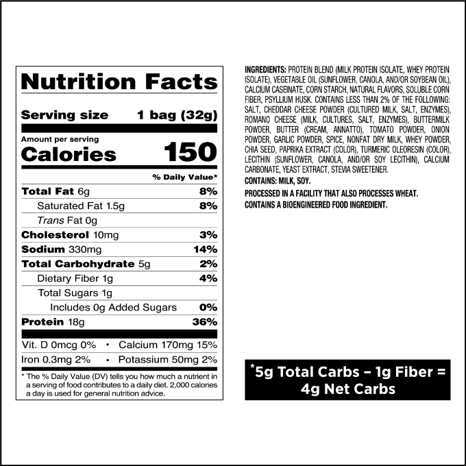 Nacho Cheese Tortilla Style Protein Chips
