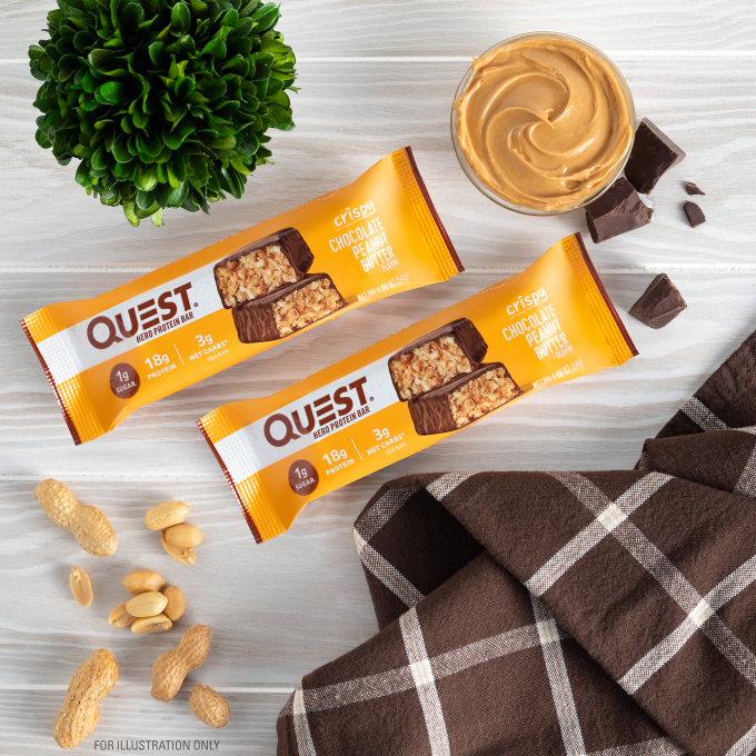 Chocolate Peanut Butter Crispy Hero Protein Bars