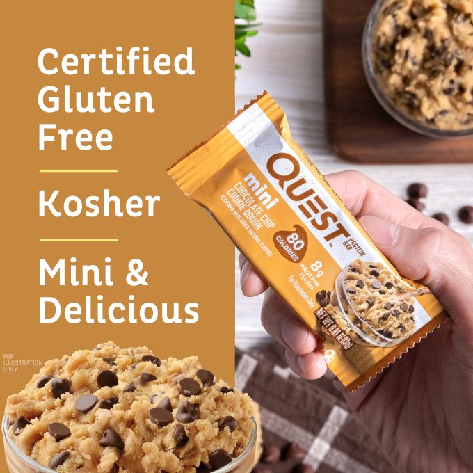 Mini Chocolate Chip Cookie Dough Protein Bars