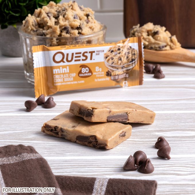 Mini Chocolate Chip Cookie Dough Protein Bars
