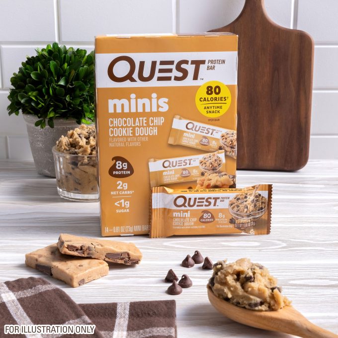 Mini Chocolate Chip Cookie Dough Protein Bars